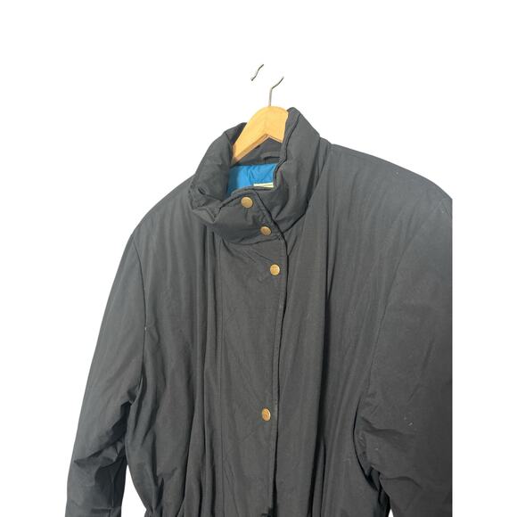 Vintage L.L. Bean Goose Down Puffer Trench Coat Black Size Large - Picture 4 of 8